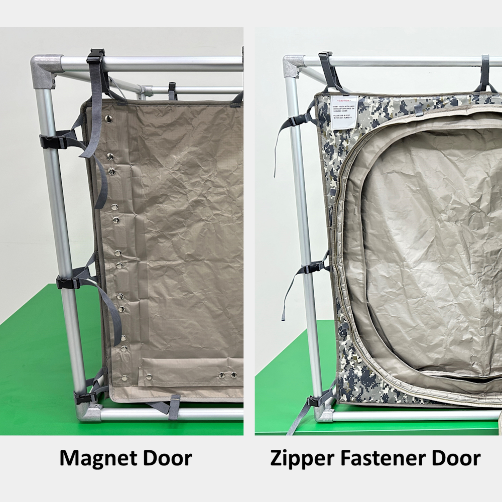 RF/EMI 屏蔽室型帐篷-开门、关门方式